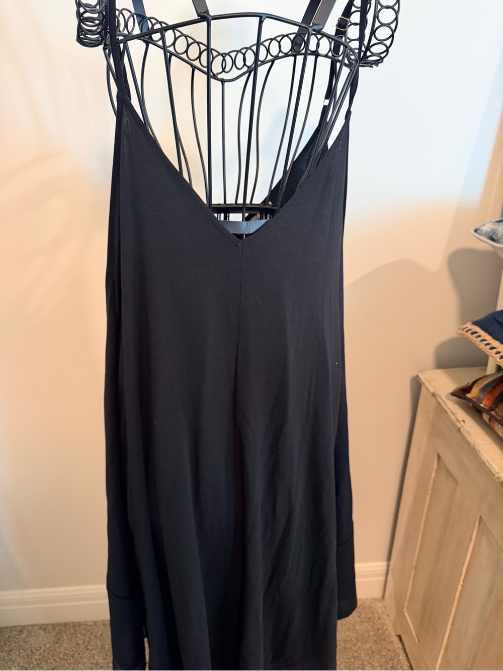 Tommy Bahama Black V-Neck handkerchief dress